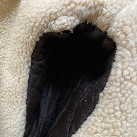 Pollini Women's Italian brown leather jacket size 42/10 US faux sheepskin lining - Picture 8 of 10